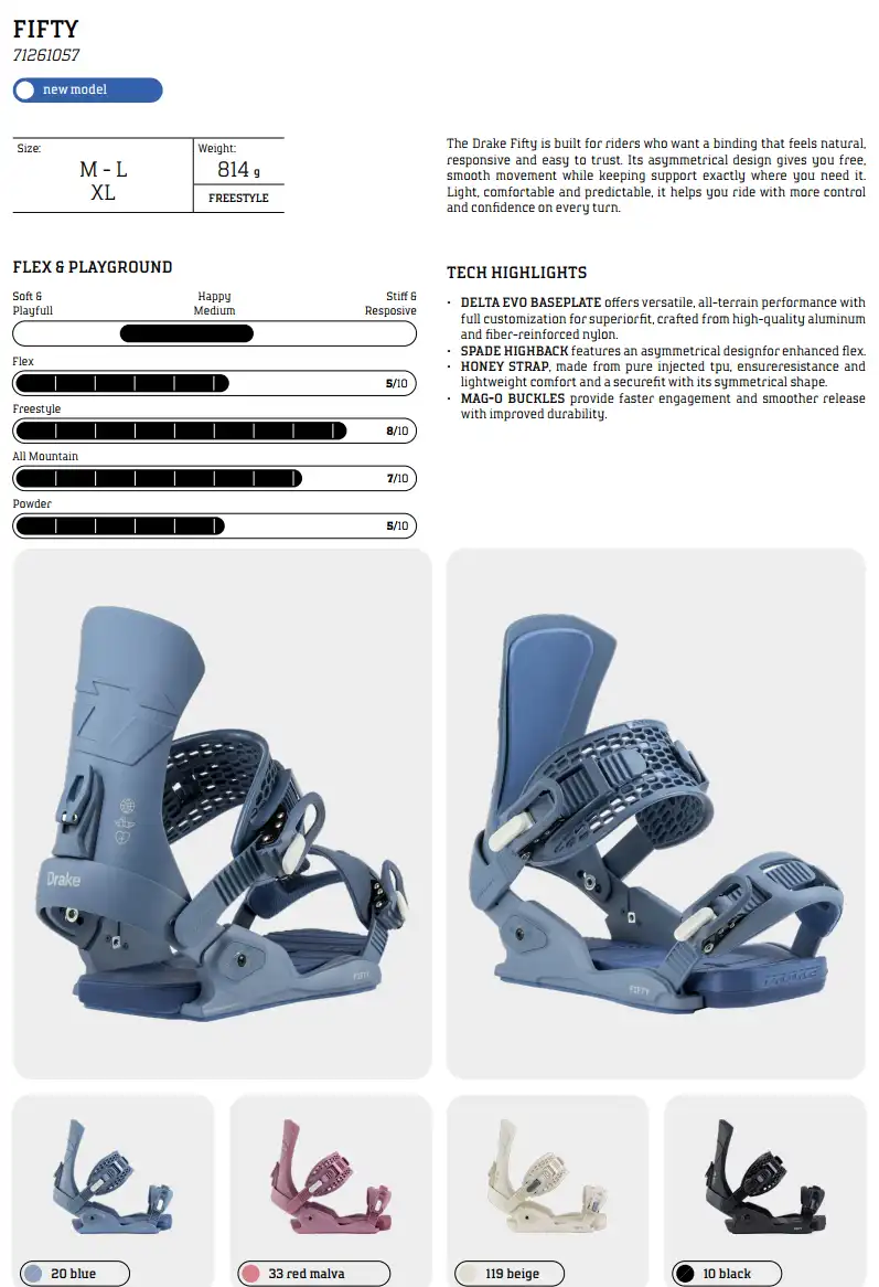 تصویر مشخصات فیکس اسنوبرد مردانه دریک مدل Fifty 2027 (رنگ Black)