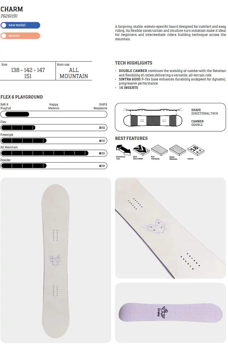 اسنوبرد زنانه دریک مدل Drake CHARM 2027