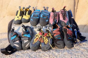 Rock climbing shoe lineup