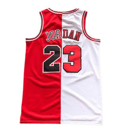 لباس بسکتبالی شیکاگو بولز شماره 23 بازیکن JORDAN سفید قرمز|ورژن پلیری