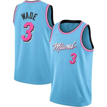 لباس بسکتبالی میامی هیت آبی شماره 3 بازیکن Dwyane Wade