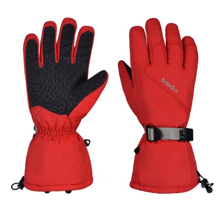 دستکش اسکی BOODUN ضد آب و باد تنفسی مردانه و زنانه با قابلیت تاچ صفحه نمایش لمسی قرمز