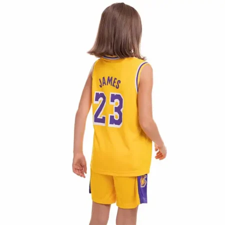 پیراهن و شورت بسکتبالی بچه گانه لس آنجلس لیکرز زرد