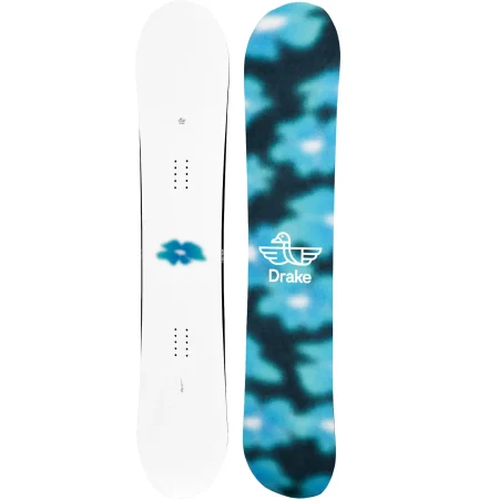 اسنوبرد زنانه سفید با طرح گل آبی مدل Drake Misty مناسب فری‌استایل.