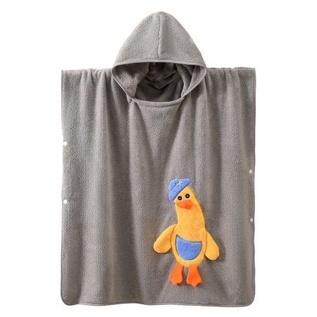 حوله پانچویی بچگانه کلاه‌دار طوسی طرح cloak cloak