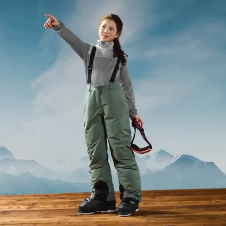 شلوار اسکی و برف‌بازی بچه گانه کریویت (آلمان) گرم و ضد آب رنگ سبز سدری