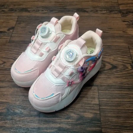 کفش بچه گانه اسکیتی چراغ دار دو حالته صورتی یونیکورن