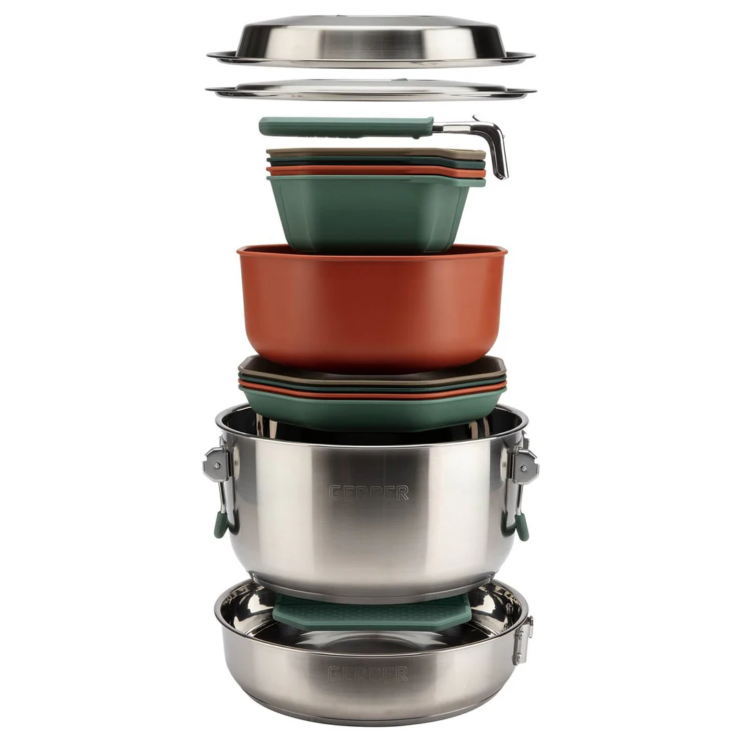 ست ظروف پختوپز ۱۶ پارچه کمپینگ گربر مدل Gerber ComplEAT Cook Set