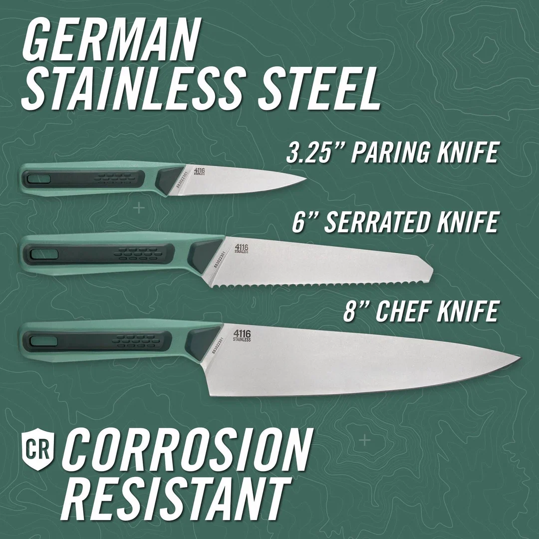 ست چاقوی آشپزی ۳ پارچه کمپینگ گربر مدل Gerber ComplEAT Knife Set