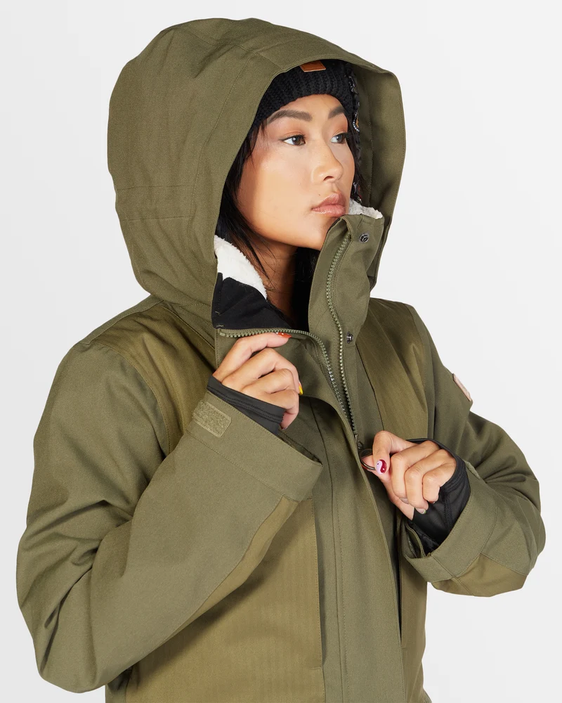 کاپشن و پارکا اسکی و اسنوبرد زنانه دیسی (DC) مدل Panoramic رنگ زیتونی (Ivy Green)
