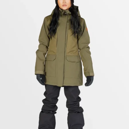 کاپشن و پارکا اسکی و اسنوبرد زنانه دیسی (DC) مدل Panoramic رنگ زیتونی (Ivy Green)
