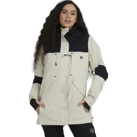 کاپشن اسکی و اسنوبرد زنانه دی‌سی (DC) مدل Sovereign Jacket رنگ کرم مشکی (Overcast)