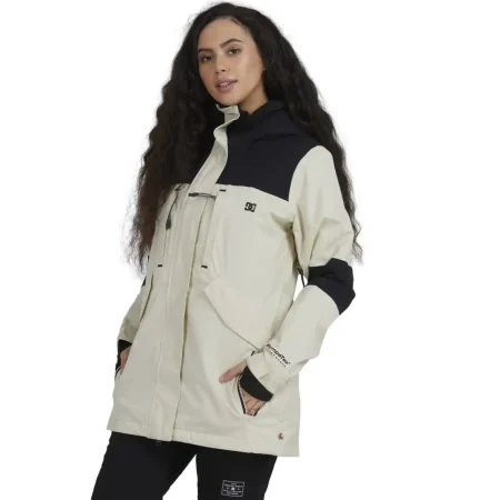 کاپشن اسکی و اسنوبرد زنانه دی‌سی (DC) مدل Sovereign Jacket رنگ کرم مشکی (Overcast)