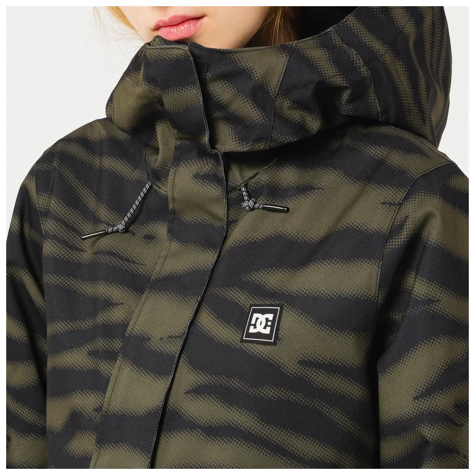 کاپشن اسنوبرد زنانه دیسی (DC) مدل Cruiser رنگ Zebra Olive Night (زبرا زیتونی و مشکی)